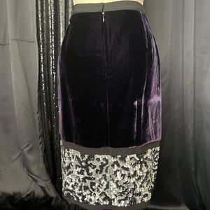 Dolce & Gabbana Purple Velvet and Sequin Pencil Skirt